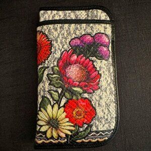 BRIGHTON AFRICA STORIES double eyeglass/sunglass case pouch floral
